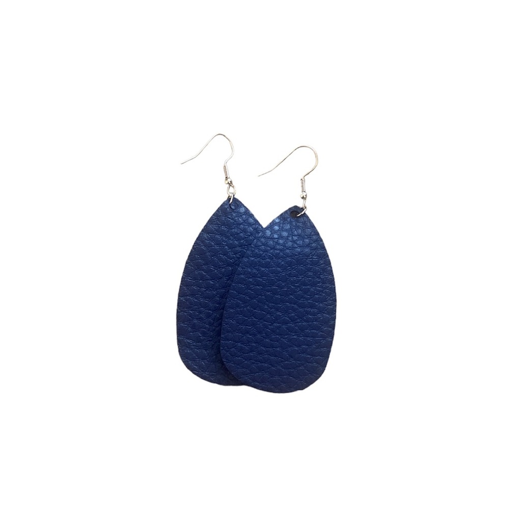 Double-Sided leather type earrings💙navy